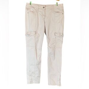 White House Black Market tan slim ankle pants with ankle zipper Size 8